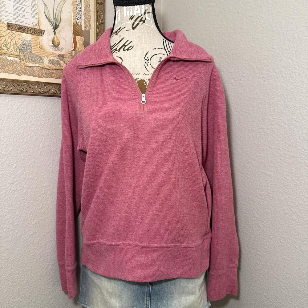 Nike Pink Quarter Zip Up Sweater Women’s Size Small